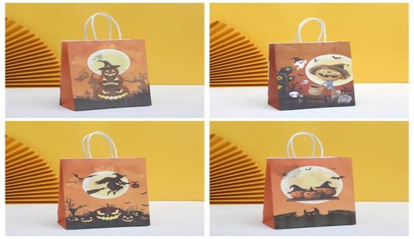Halloween Candy Sacs Kids Trick Or Treat Pumpkin Witch Gift Wrap Sachets Shopping Kraft Paper Sac Poignements Snack Packaging Persomaliz7885516