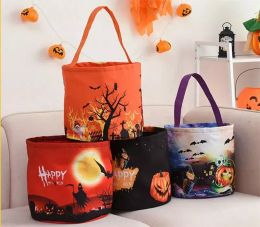 Halloween-snoepemmer met LED-licht Halloween-mand Trick or Treat-tassen Herbruikbare draagtas Pompoensnoep Geschenkmanden voor kinderen Feestartikelen Gunst