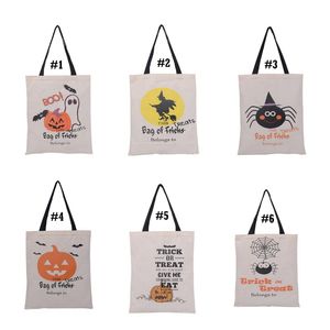 Halloween Canvas Gift Bag 36 * 48cm Katoen Trick Or Treat Pumpkin Trekkoord Pouch Snoepzakken Bakken Feestartikelen OOA7160