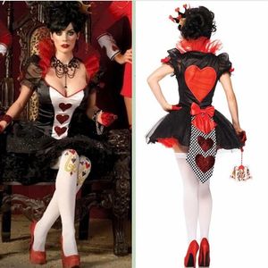 Costume de carnaval d'halloween, robe fantaisie reine Cosplay pour femmes, avec motif de cœur, robe Sexy, vêtements de scène, Outfit293A