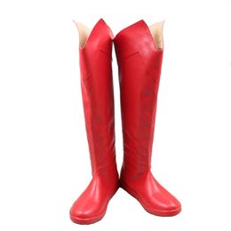 Bottes rouges de Cosplay de super-héros de carnaval d'halloween, chaussures fantaisie en Faux cuir pour hommes adultes, accessoires de Costume sur mesure