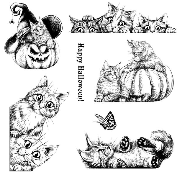 Halloween Cats coupant les matrices et les timbres pour le bricolage de scrapbooking / fabrication de cartes / album Decorative Silicone Stamp Crafts New Cut Die