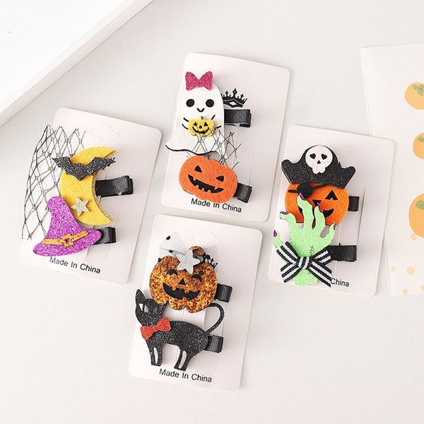 Halloween Enfants Cheveux Accessoires Bébé Filles Citrouille Fantôme Chauve-Souris Noir Chat Barrettes Enfants Cheveux Arcs Clip Fanny Épingle À Cheveux Cadeaux