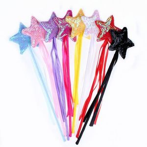 Halloween Childrens Day Pailletten Toverstaf Pentagram Party Maskerade Handboeien Angel Stick Toverstaf Ster Fee Stok Sell335q