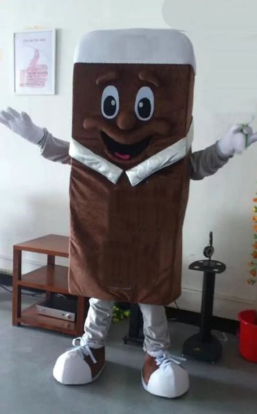 Costume de mascotte de crème glacée au chocolat d'Halloween