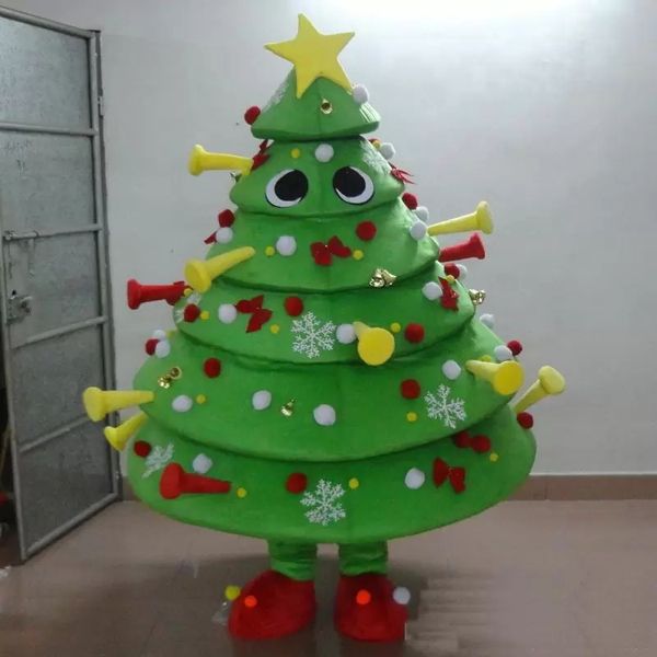 Costume de mascotte d'arbre de Noël d'Halloween de haute qualité personnaliser le personnage de thème Anime en peluche de dessin animé Taille adulte Carnaval de Noël Robe de fête d'anniversaire