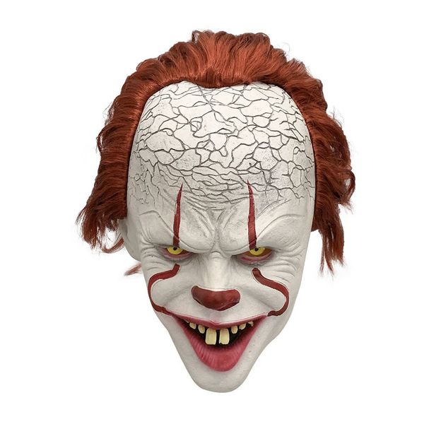 Halloween Clown Killer Soul Masque Cos Head Set Horreur Latex Naturel Drôle Cosplay Mascarade Stage Spectacles Rave Festival Party Masque