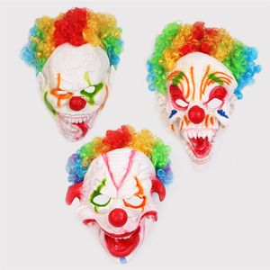 Masque de Clown d'halloween, masque complet d'horreur effrayant, masque en Silicone, accessoires de Cosplay d'horreur effrayants drôles