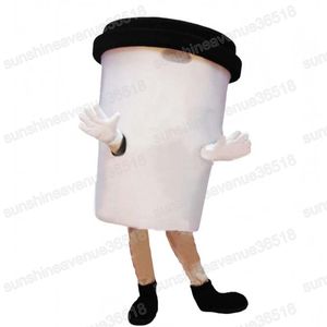 Halloween Coffee Cup Mascot Mascot -kostuumsimulatie Diersthema Karakter Carnaval volwassen maat Kerst verjaardagsfeestje Jurk Advertentiepakken