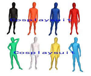 Halloween cospaly couleur unie Catsuit Costumes corps entier Spandex collants Unitard Lycar zentai combinaison de scène