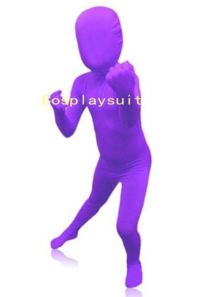 Halloween cospaly couleur unie enfants Catsuit Costumes corps complet Spandex collants Unitard Lycar zentai combinaison de scène