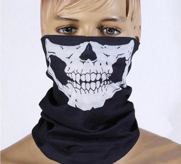 Halloween Cosplay Vélo Ski Crâne Demi Visage Masque Fantôme Écharpe Bandana Cou Réchauffeur Parti bandeau Magique Turban cagoule Gratuit DHL SN4217