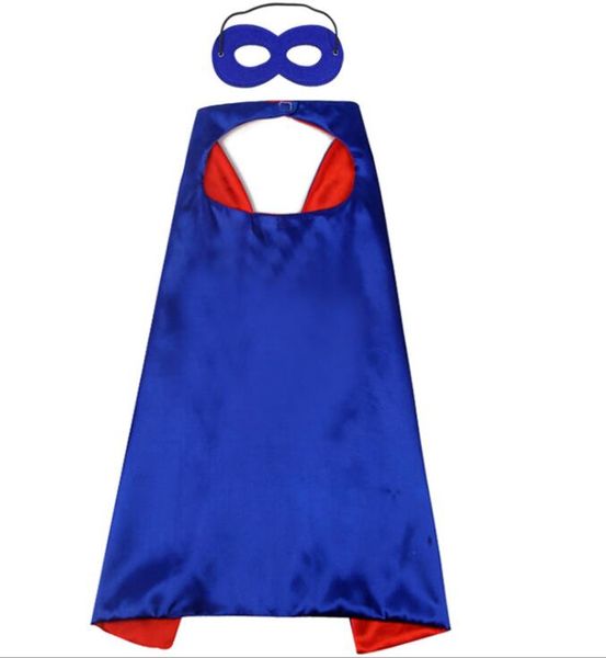 Cape de cosplay d'halloween avec masque, double couche, cape de super-héros, vente en gros, en satin, cadeau de festival pour enfants, costume de scène