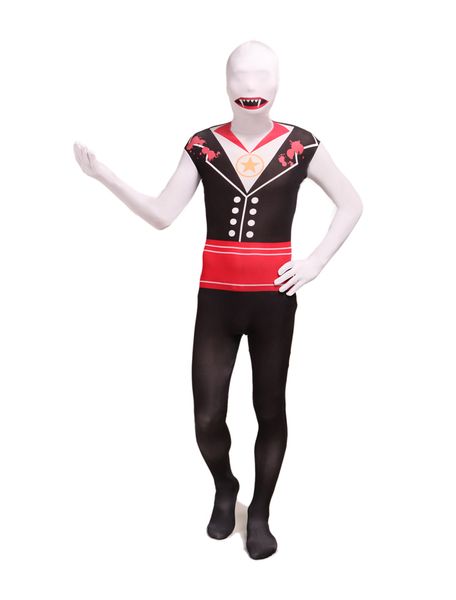 Halloween cosplay Catsuit Costume Impression et teinture motif horreur robe Lycar complet Body