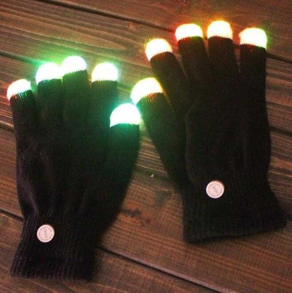 Disfraz de cosplay de Halloween Guantes de fantasmas 22 cm de longitud niños niños tejer cálido guante fiesta Bar decoración dedo intermitente antorcha iluminar guante