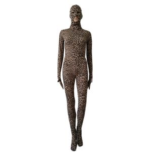 Cosplay de Halloween para el club de fiesta Catsuit Disfraces leopardo Spandex mono Animal Zentai Body completo ojos abiertos y orificios bucales Se puede personalizar