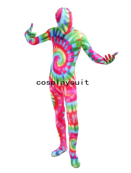 Halloween cosplay sept couleurs drôle Catsuit Costume Lycar spandex Body Zentai costume costumes de scène club party jumpsuit