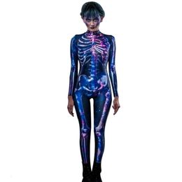 Halloween kostuum cosplay kostuum Halloween bal horror kostuum cosplay skelet kostuum menselijk skelet panty jumpsuit vrouwen