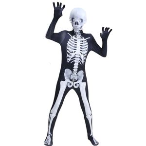 Halloween-kostuum Cosplaykostuum Halloween-kostuum Parodie Schedel Jumpsuit Cosplay Skelet Horror Speelgoedspel Ouder-kind feestkostuum