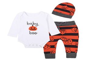 Halloween -kostuum voor pasgeboren Rompers Kids Baby Girls Boys Outfits Kleding Romper Topspantshat Kostuum Jumpsuit Set7000765