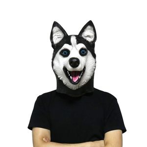 Halloween-kostuumfeest volledig latex hondenhoofdmasker husky masker grappige truc dierenhoofddeksels