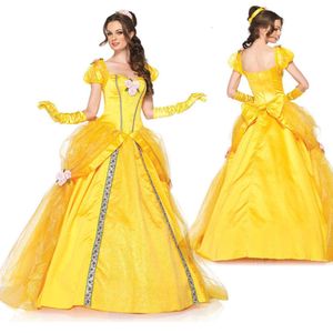 Costume d'Halloween princesse adulte la Belle et la bête Anime Belle robe Cosplay Performance