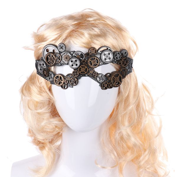 Accesorios de disfraces de Halloween Máscara Steampunk Retro Gear Masquerade Ball Party Eye Masks para mujeres en 2 colores DS19004