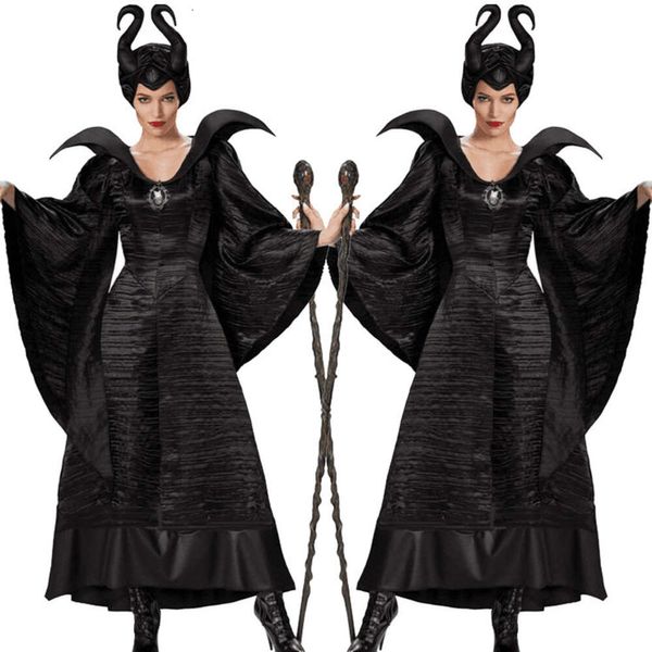 Costume d'halloween, sort de sommeil, Marlene Fisson, Costume de sorcière noire, Robe adulte, Costume de démon, Costume de jeu de rôle