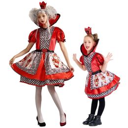Halloween kostuum dames ontwerper cosplay kostuum Halloween kostuum kinderen Queen Of Hearts Alice In Wonderland Queen Of Hearts ponchojurk