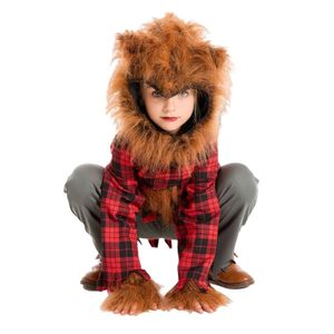 Costume d'Halloween Costume de cosplay de créateur pour femme Vêtements pour enfants d'Halloween Vêtements pour animaux de loup-garou pour enfants Vêtements pour garçons Grand loup gris et chaperon