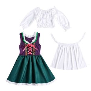 Disfraz de Halloween Mujer Diseñador Disfraz de Cosplay Vestido de cerveza de Halloween Vestido tradicional bávaro Padre hijo Verde Púrpura Pieza Vestido de cerveza