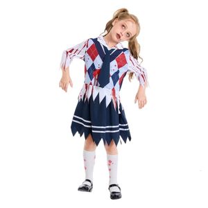 Costume d'Halloween Femmes Designer Cosplay Costume Halloween Vêtements pour enfants Nouveau produit Taches de sang Étudiant Uniforme Ensemble Cosplay Robe Femme Étudiant Vêtements