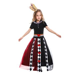 Costume d'Halloween pour femme - Costume de cosplay de créateur - Costume d'Halloween pour fille - Conte de fées Alice au pays des merveilles - Jeu de rôle - Costume de reine du poker