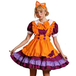 Halloween kostuum dames ontwerper cosplay kostuum Halloween Lolita meid kostuum oranje bel vlinder festival meid kostuum live optreden kostuum Halloween