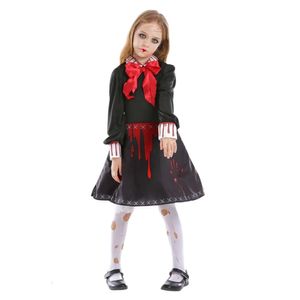 Costume d'Halloween Femmes Designer Costume Cosplay Fête d'Halloween Parent-enfant Poupée drôle Robe imprimée rouge pour enfants Costume d'Halloween