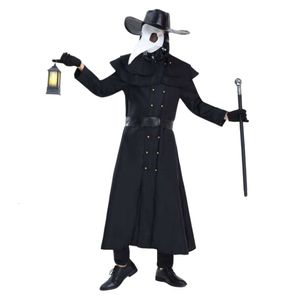 Costume d'Halloween Femmes Designer Cosplay Costume Halloween Adulte Médiéval Steampunk Vent Peste Docteur Costume Bec Corbeau Longue Bouche Masque Costume