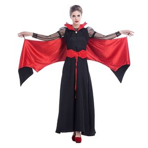 Costume d'Halloween Femmes Designer Cosplay Costume Halloween Vampire Costume Adulte Femme Personnalité Excentrique Diable Jeu de Rôle Cosplay Chauve-Souris Costume