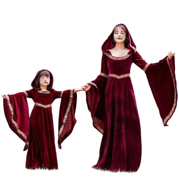 Costume d'Halloween pour femme - Costume de cosplay de créateur - Costume d'Halloween pour enfant - Costume de cour médiévale - Petit chapeau rouge - Costume de sorcière vampire