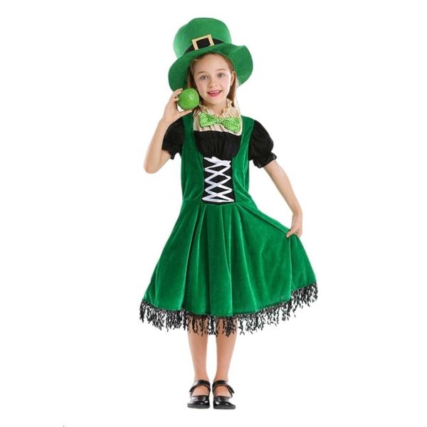 Costume d'Halloween pour femme - Costume de cosplay de créateur - Costume d'Halloween - Nation d'Europe occidentale - Fête de la Saint-Patrick - Robe naine irlandaise pour enfants