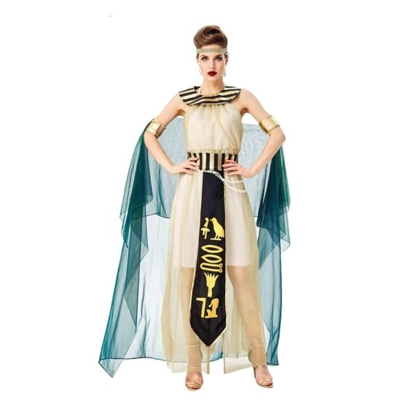 Costume d'Halloween Femmes Designer Cosplay Costume Halloween Cosplay Égyptien Pharaon Cléopâtre Déesse Costume Scène Opéra Performance Costume