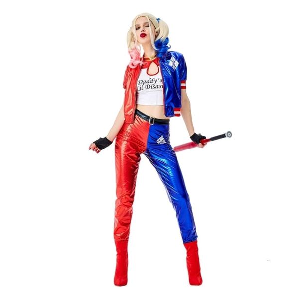 Costume d'Halloween Femmes Designer Cosplay Costume Halloween Suicide Team Clown Costume Cirque Cosplay Clown Jeu de Rôle Harry Quinn