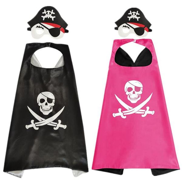 Disfraces de Halloween Capa para bebés con gorra y ojo Patch Cosplay Pirate Cape Festival Kids niños pequeños Magia Long Robe Party Prop