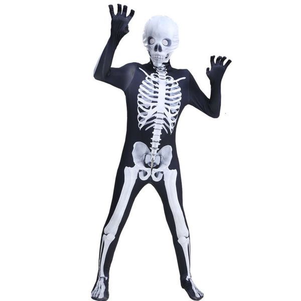 Costumes d'Halloween Cos Horreur Sexy Drôle Adultes Et Enfants Costume D'Halloween Parodie Crâne Combinaison Cosplay Squelette Horreur Jouet Jeu Costume De Fête Parent-enfant