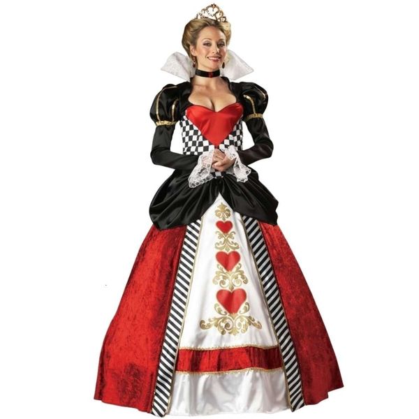 Costumes d'Halloween Costume de Cosplay Robe de Reine d'Halloween Uniforme de Jeu de Cour avec Costume de scène de Couronne Costumes de Groupe Spirituel d'Halloween