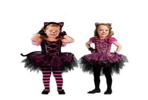 Halloween -kostuums voor Baby Girl Tutu Dress Hoofdtooi Cheshire Cat Girl Prom Animal Cosplay Apparel Kids Girl Design1360407
