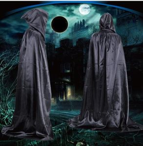 Halloween Kostuums Lange Death Cloak Party Cosplay Vampire Cloak Hooded Heksen Wizard Cloaks Ghost Town Robe Fancy Cool Hood Cloaks voor volwassenen