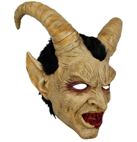 Disfraces de Halloween Máscaras de Lucifer Terror csoplay adultos niños demonio Evil Máscara de látex de cara completa horrible Máscaras de cabeza de animal Prop