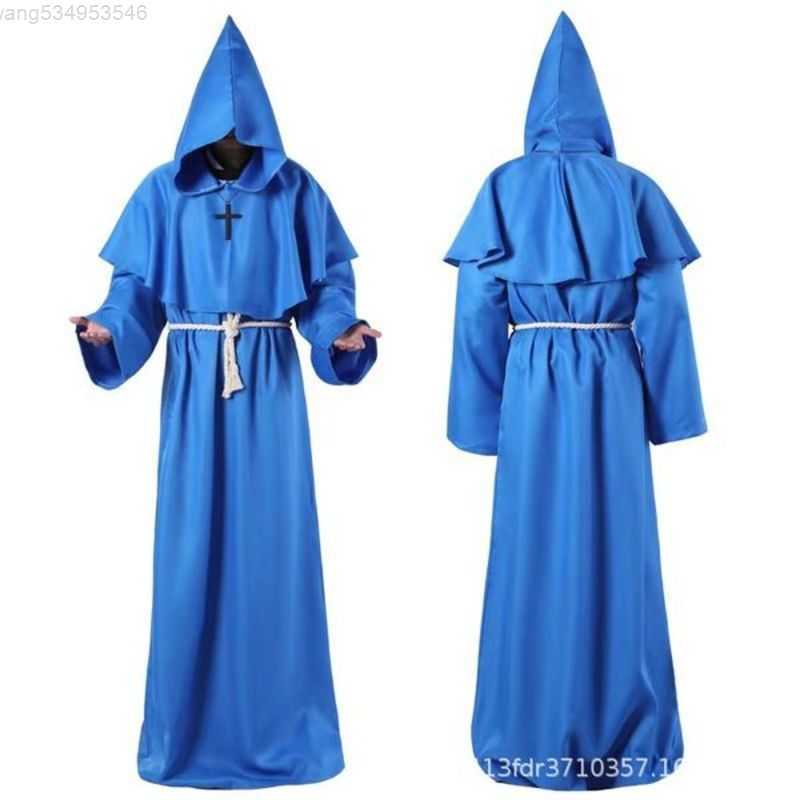 Halloween Costumes Medieval Friar Robes Priestly Wizards Priests Cosplayuggs Capes Multicolor Wizard Costumepuvt