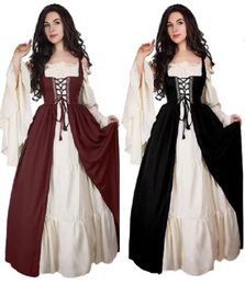 Disfraces de Halloween vestidos de cosplay de cosplay de vestidos de vestir medieval mujeres renosance vestido princesa reina de atribuente de terciopelo