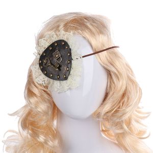 Halloween Cosutme accessoires masque de fête un œil Cosplay Pirate gothique dentelle Punk rétro masques à un œil clés ornement Masque de mascarade